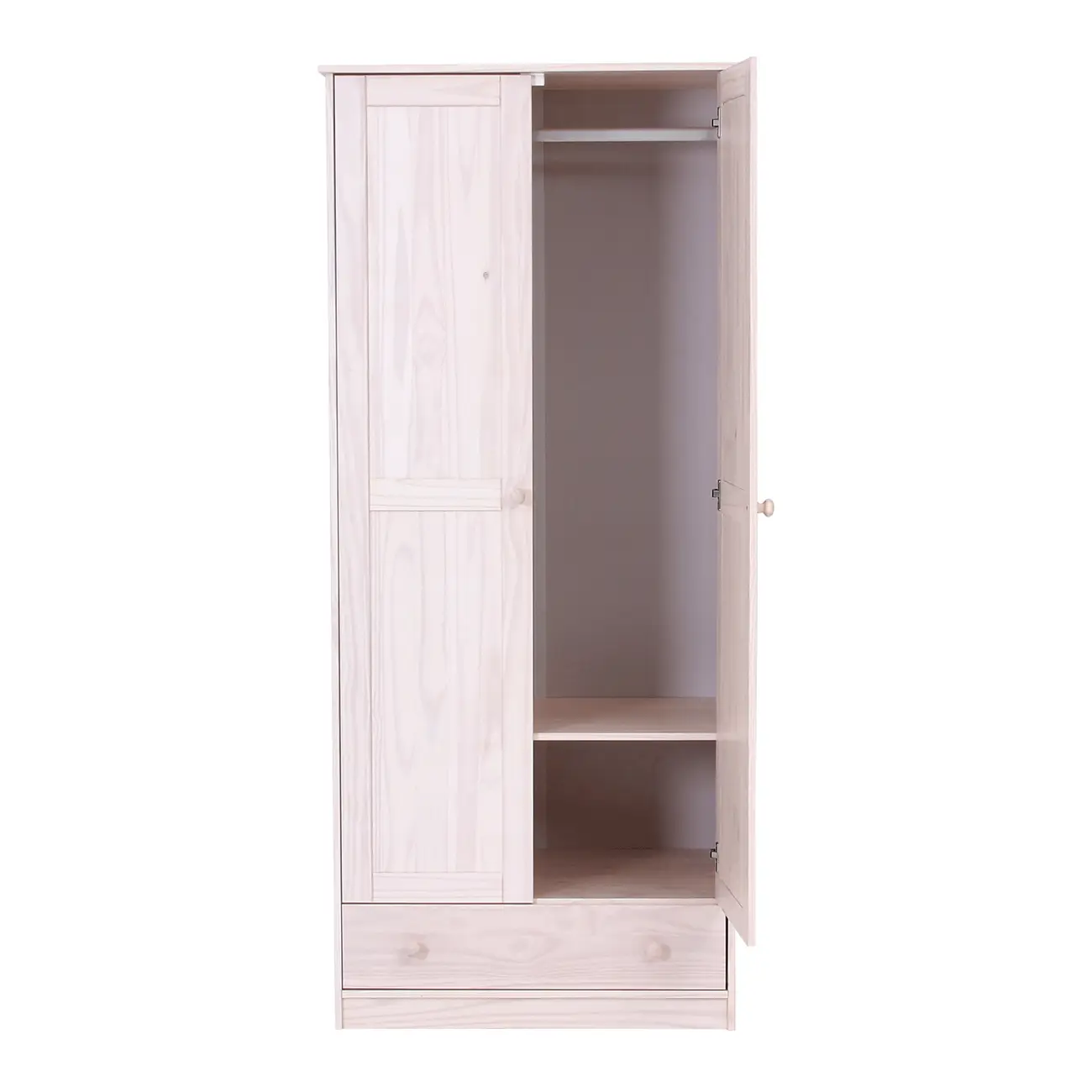 GUARDA-ROUPA DE SOLTEIRO 2 PORTAS/1 GAVETA TIMBER - BRANCO LAVADO - Foto 2