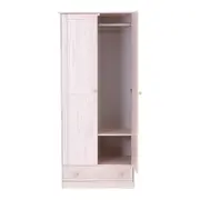 GUARDA-ROUPA DE SOLTEIRO 2 PORTAS/1 GAVETA TIMBER - BRANCO LAVADO - Foto 2