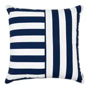 ALMOFADA 45 CM X 45 CM BLUESTRIPE RECORTES - BRANCO/AZUL ESCURO - Foto 1