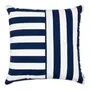 ALMOFADA 45 CM X 45 CM BLUESTRIPE RECORTES - BRANCO/AZUL ESCURO - Foto 1