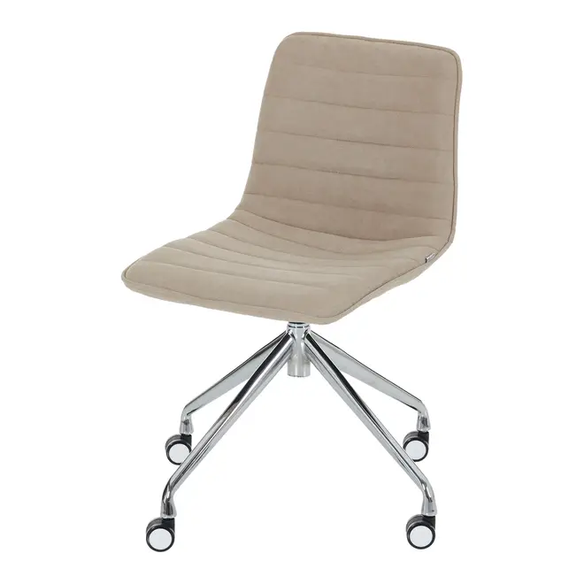 CADEIRA HOME OFFICE CONFIDENT - CROMADO/CAMELO - Foto 1