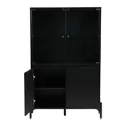 CRISTALEIRA 4 PORTAS 90X139 RIBS - PRETO/INCOLOR - Foto 4