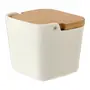 SALEIRO COM TAMPA 9 CM AREIAL - BRANCO/BAMBU - Foto 4