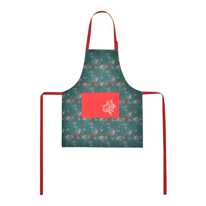 KIT AVENTAL COM LUVA DE FORNO HOHO HOME - VERMELHO HINDU/ENGLISH GREEN - Foto 2