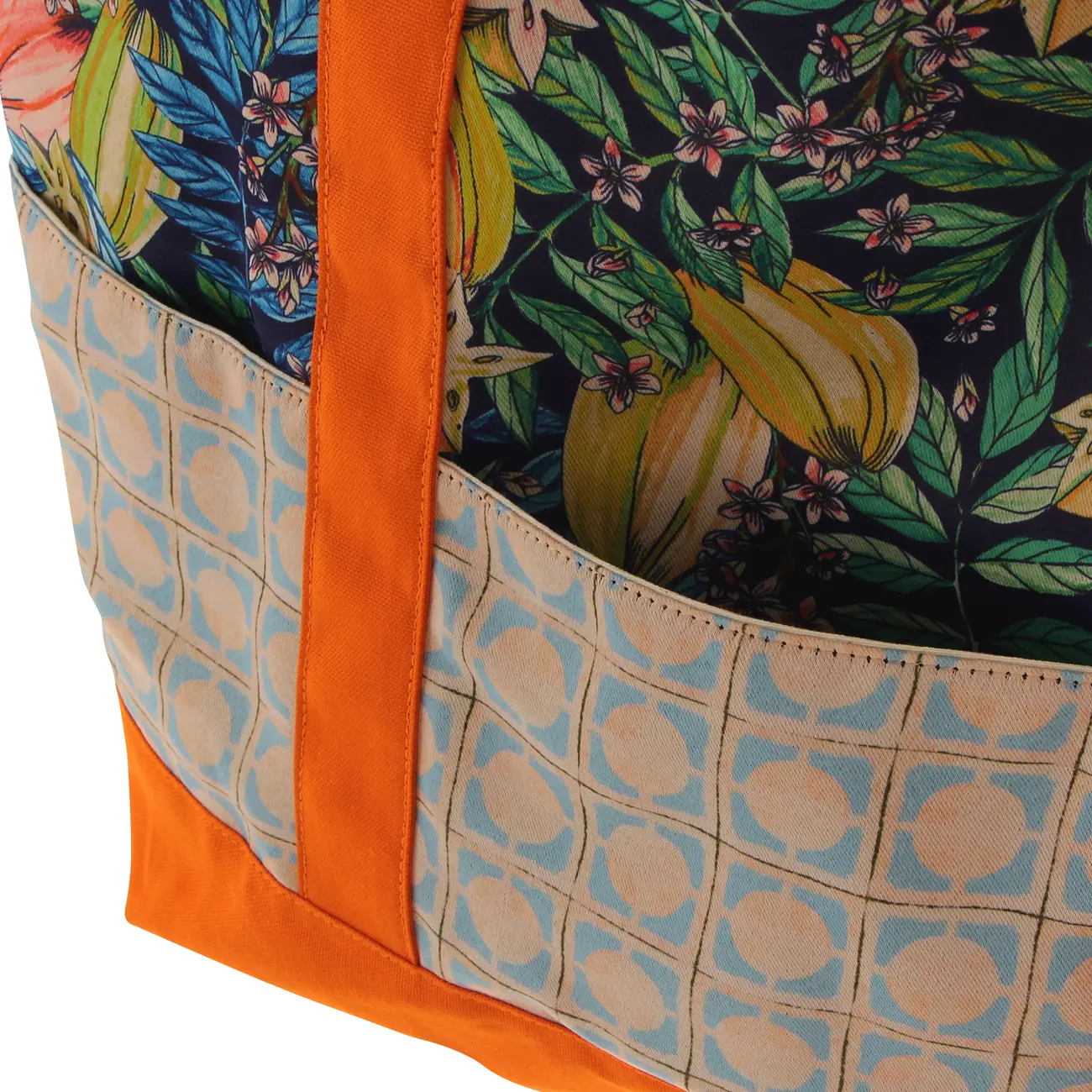 BOLSA DE PRAIA SAUDADE TROPICAL - LARANJA/MULTICOR - Foto 7