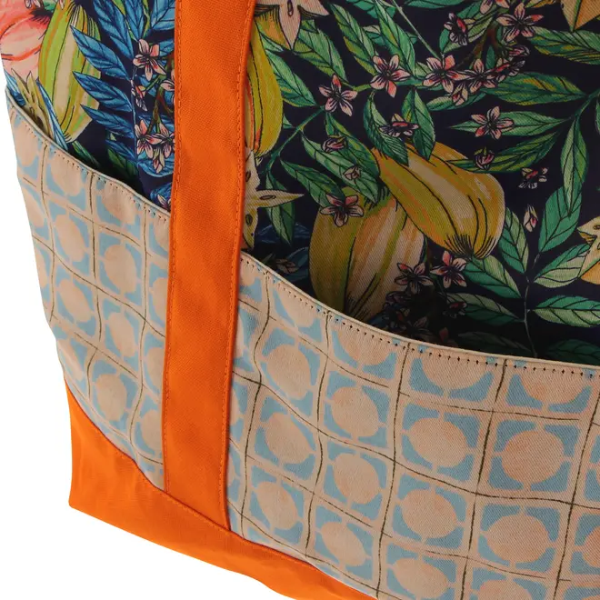 BOLSA DE PRAIA SAUDADE TROPICAL - LARANJA/MULTICOR - Foto 7