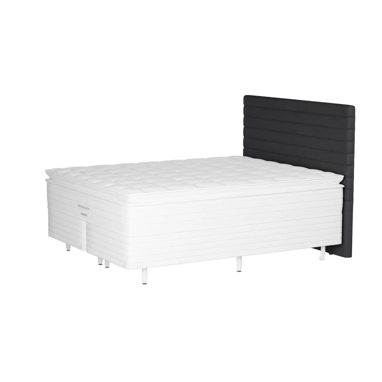 CAMA DE CASAL/QUEEN LINIEN PREMIUM - KONKRET/BRANCO - Foto 2