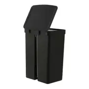 LIXEIRA DUPLA COM PEDAL 30 L TRIUM - PRETO/CINZA - Foto 7