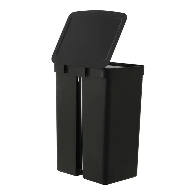 LIXEIRA DUPLA COM PEDAL 30 L TRIUM - PRETO/CINZA - Foto 7