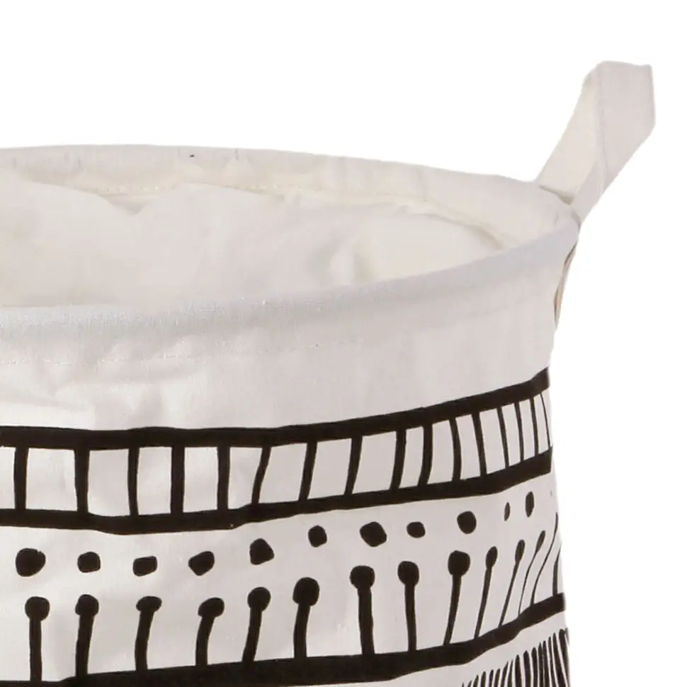 CESTO PARA ROUPA MIREMBA - BRANCO/PRETO - Foto 3