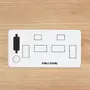 MESA 1,20 M X 60 CM COM CAIXA PARA CONECTIVIDADE ALETA - BRANCO/OAK TAMMI - Foto 6