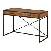 ESCRIVANINHA 2 GAVETAS 1,20 M X 52 CM STEAM TRUNK - CASTANHO/ENCERADO CASTANHO - Foto 2