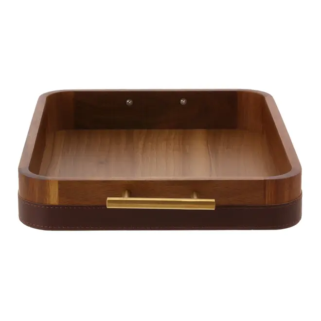 BANDEJA 42 CM X 27 CM ACÁCIA LORD - ACÁCIA/OURO VELHO - Foto 4