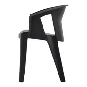 CADEIRA EMPILHÁVEL COM BRAÇOS UNA - PRETO - Foto 3