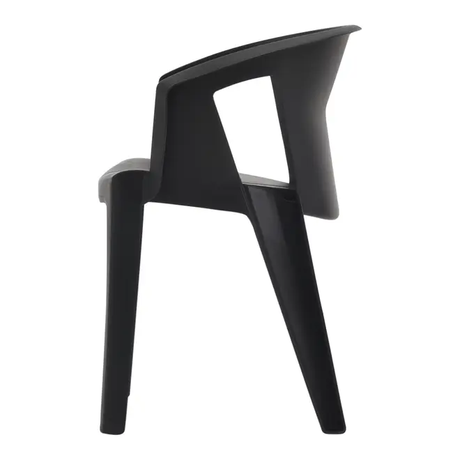 CADEIRA EMPILHÁVEL COM BRAÇOS UNA - PRETO - Foto 3