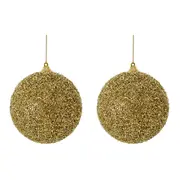 KIT COM 2 PINGENTES BOLA SHINE 10 CM CELEBRATION - OURO - Foto 1