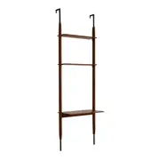 ESTANTE/ESCRIVANINHA PAREDE/TETO 86 CM X 2,41 M/2,80 M LIBRERIA - NOZES/PRETO - Foto 3