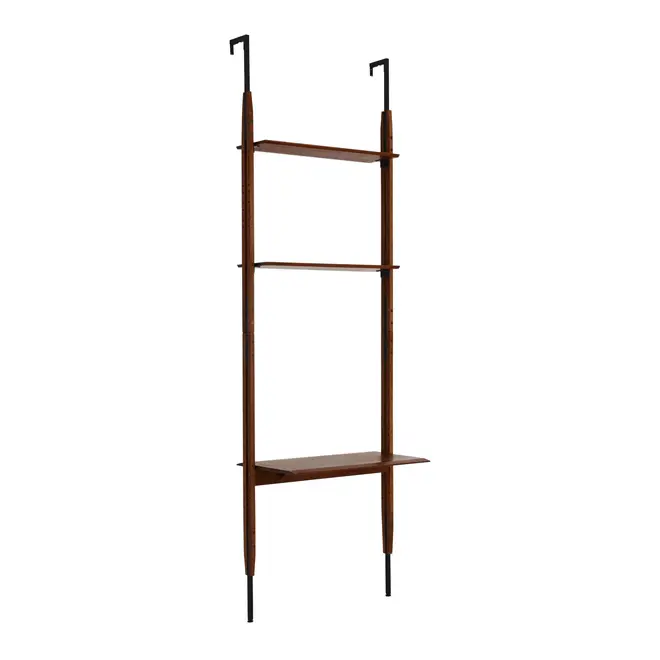 ESTANTE/ESCRIVANINHA PAREDE/TETO 86 CM X 2,41 M/2,80 M LIBRERIA - NOZES/PRETO - Foto 3