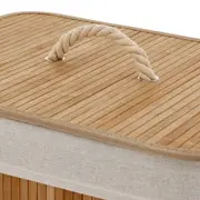 CESTO PARA ROUPAS 50 CM X 40 CM X 30 CM BUKA - BAMBU/NATURAL - Foto 6
