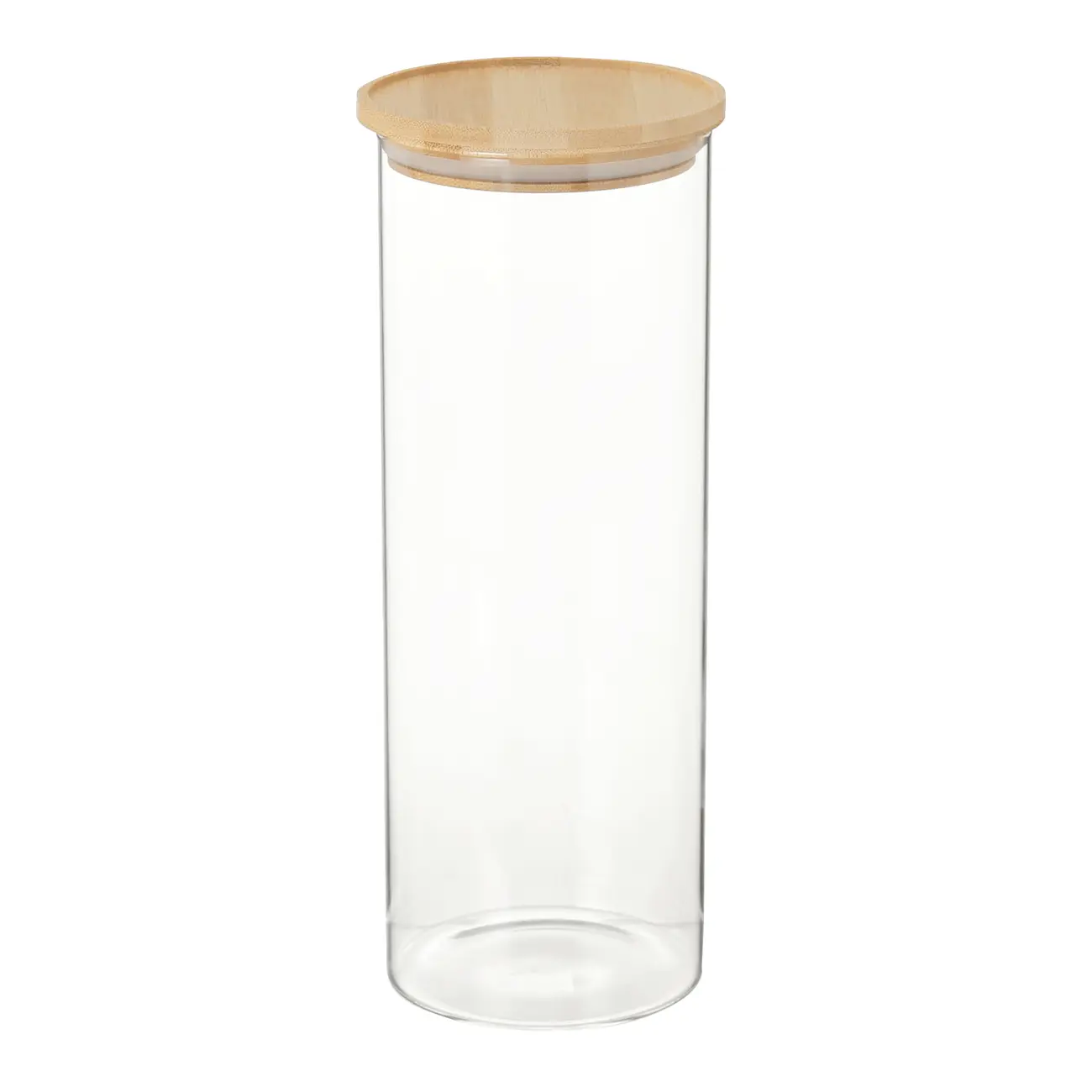 POTE REDONDO 1,8 L BAMBOO BORUS - INCOLOR/BAMBU - Foto 1