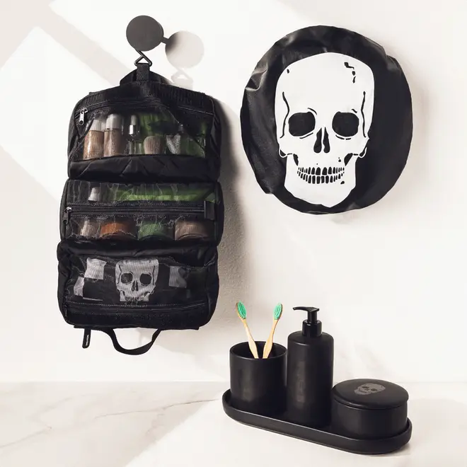 TOUCA PARA BANHO COM VENTOSA CAVEIRA - PRETO/BRANCO - Foto 7