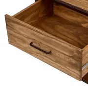 MESA DE CABECEIRA 1 GAVETA STEAM TRUNK - ENCERADO CASTANHO/CASTANHO - Foto 9