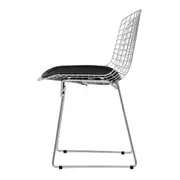 CADEIRA COM ALMOFADA BERTOIA - CROMADO/PRETO - Foto 3