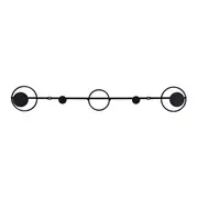 CABIDEIRO DE PAREDE COM 5 GANCHOS HOOP HOOK - PRETO - Foto 1