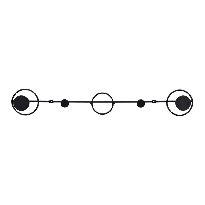 CABIDEIRO DE PAREDE COM 5 GANCHOS HOOP HOOK - PRETO - Foto 1