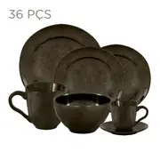 APARELHO DE JANTAR C/36 PÇS GEO ORGÂNICO - ONIX - Foto 1
