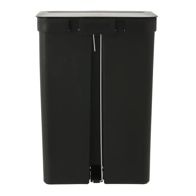 LIXEIRA DUPLA COM PEDAL 30 L TRIUM - PRETO/CINZA - Foto 5