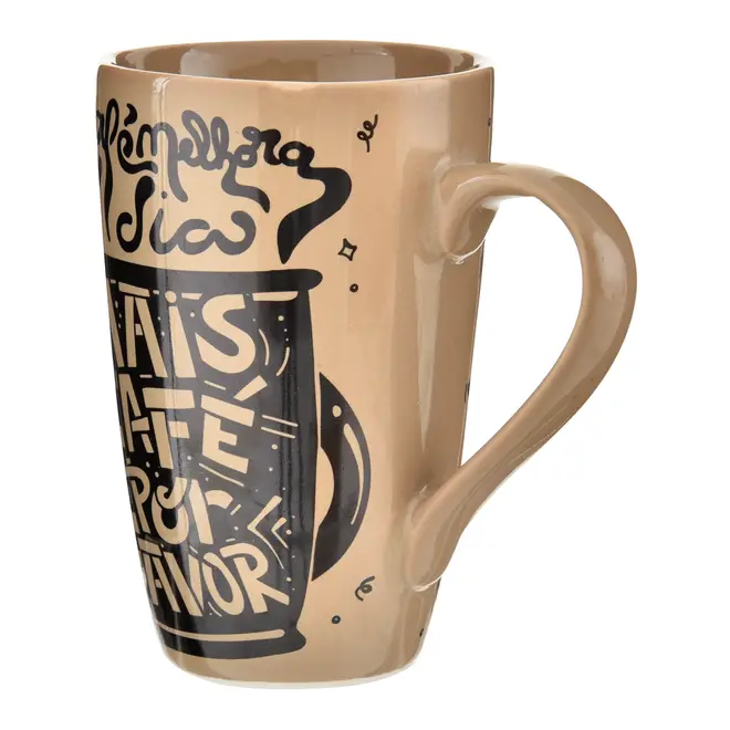 CANECA 400 ML HORA DO CAFÉ - BEGE/CAFÉ - Foto 2