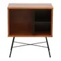 MESA DE CABECEIRA MID CENTURY - PRETO/NOZES - Foto 1