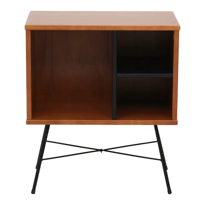 MESA DE CABECEIRA MID CENTURY - PRETO/NOZES - Foto 1