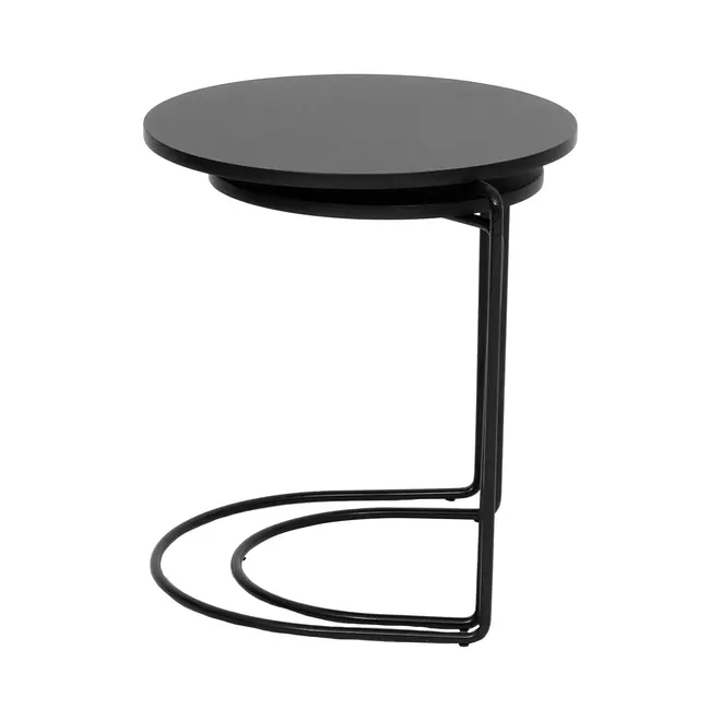 MESA LATERAL CONJUNTO COM 2 PEÇAS LOOP - PRETO/PRETO - Foto 2