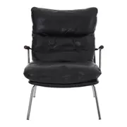 POLTRONA GOOGIE - CROMADO/PRETO - Foto 1