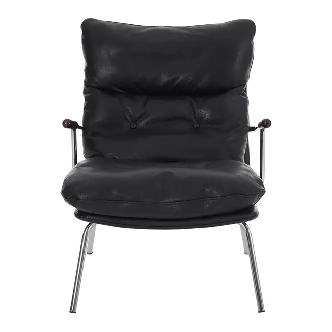 POLTRONA GOOGIE - CROMADO/PRETO - Foto 1