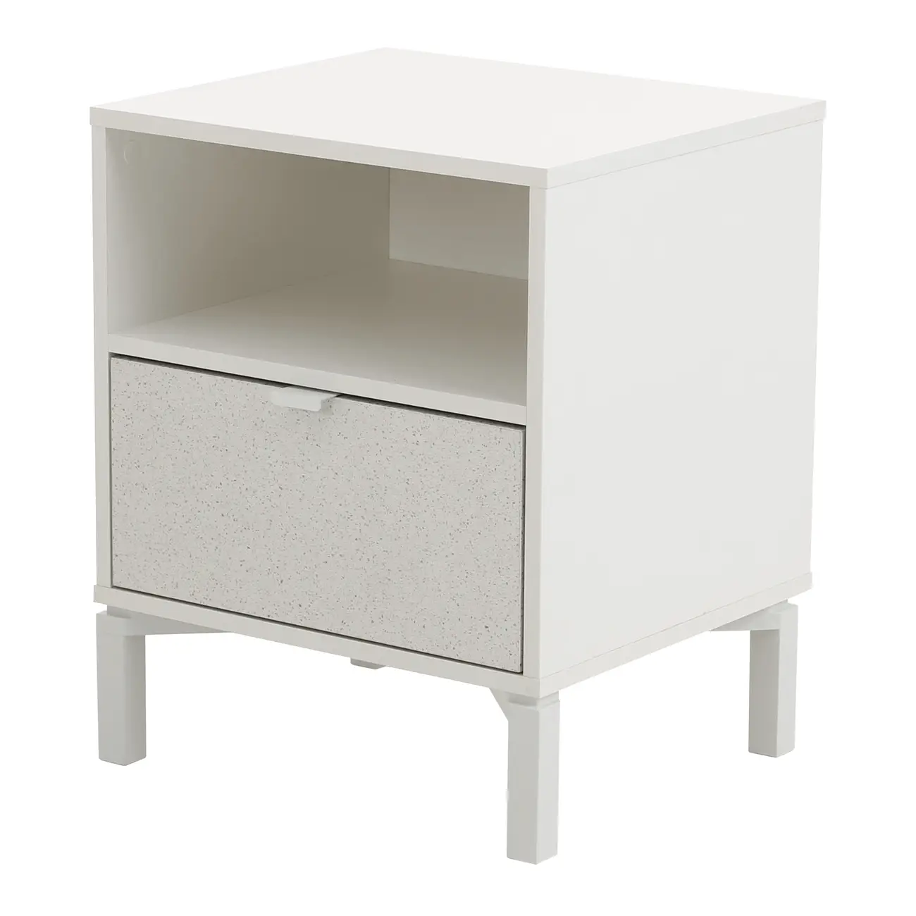 MESA DE CABECEIRA 1 GAVETA SLEEK - BRANCO/GRANILITE - Foto 2