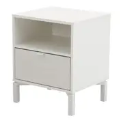 MESA DE CABECEIRA 1 GAVETA SLEEK - BRANCO/GRANILITE - Foto 2