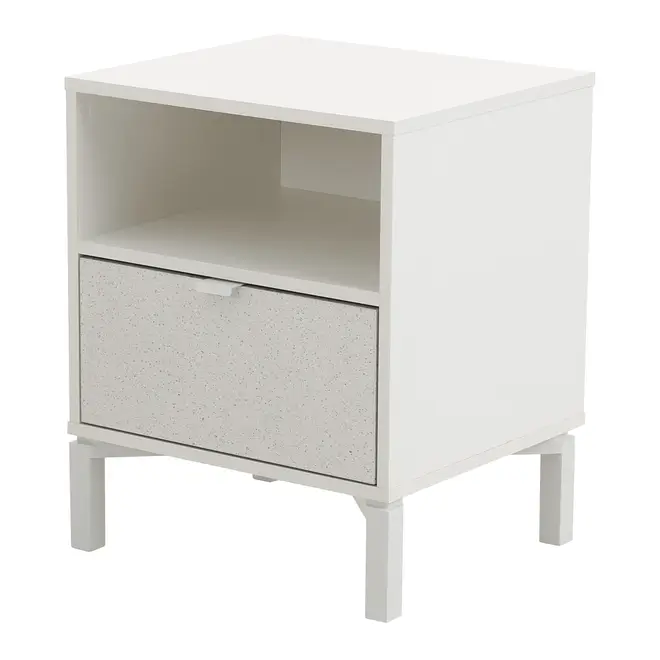 MESA DE CABECEIRA 1 GAVETA SLEEK - BRANCO/GRANILITE - Foto 2