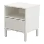 MESA DE CABECEIRA 1 GAVETA SLEEK - BRANCO/GRANILITE - Foto 2
