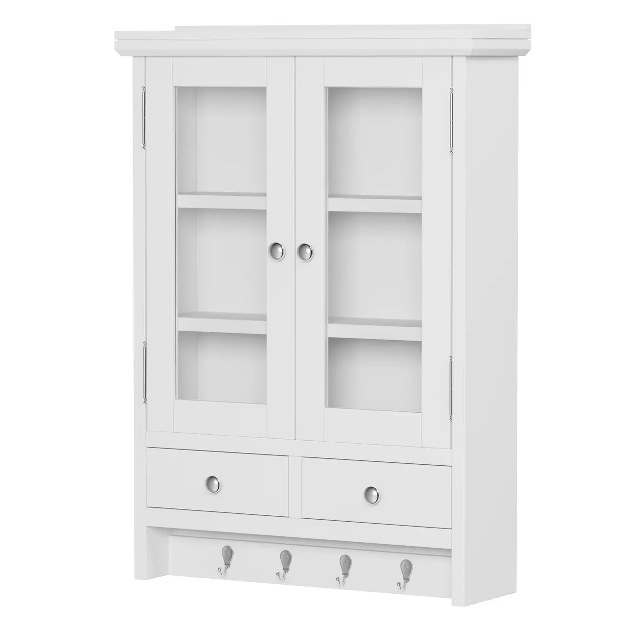 NICHO 2 PORTAS 2 GAVETAS 72 CM X 52 CM X 16 CM WAYNE - BRANCO/INCOLOR - Foto 2