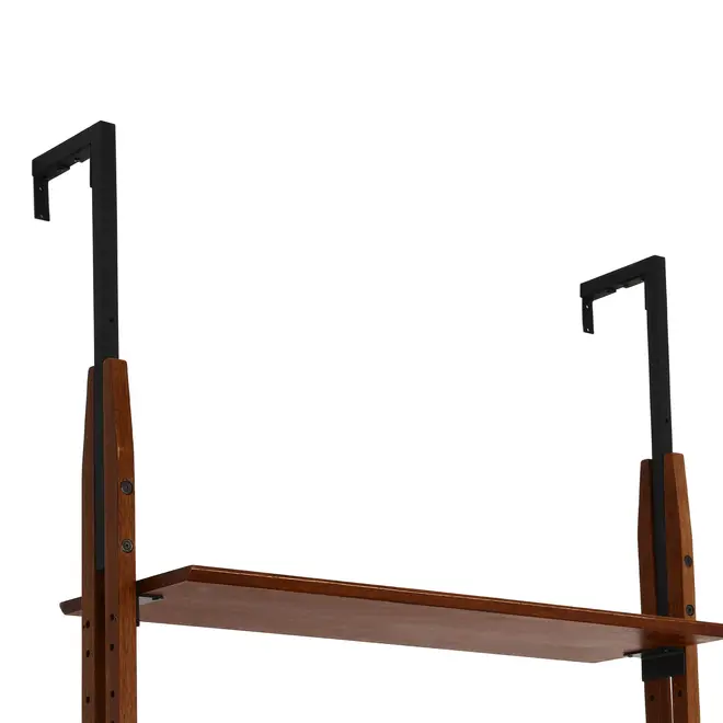 ESTANTE/ESCRIVANINHA PAREDE/TETO 86 CM X 2,41 M/2,80 M LIBRERIA - NOZES/PRETO - Foto 4
