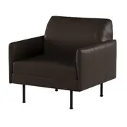 POLTRONA VISCOUNT - COURO PRETO ENVELHECIDO - Foto 1