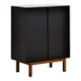 BUFFET 2 PORTAS 80 CM X 40 CM POINT - PRETO/NOZES - Foto 8