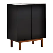 BUFFET 2 PORTAS 80 CM X 40 CM POINT - PRETO/NOZES - Foto 8