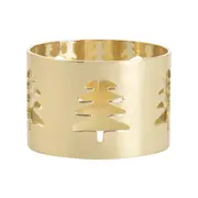 ARGOLA PARA GUARDANAPO CONJUNTO COM 4 PEÇAS NATAL ASTRAL - OURO - Foto 1