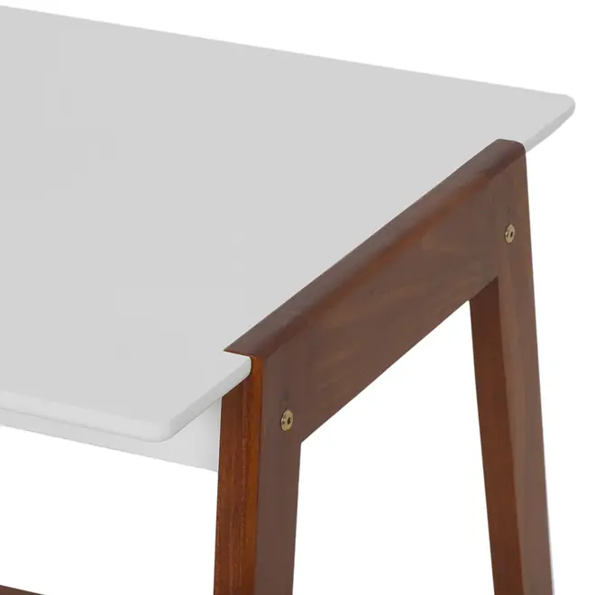 MESA DE ESCRITÓRIO 1 GAVETA 1,20 M X 60 CM HANNA - NOZES/BRANCO - Foto 5