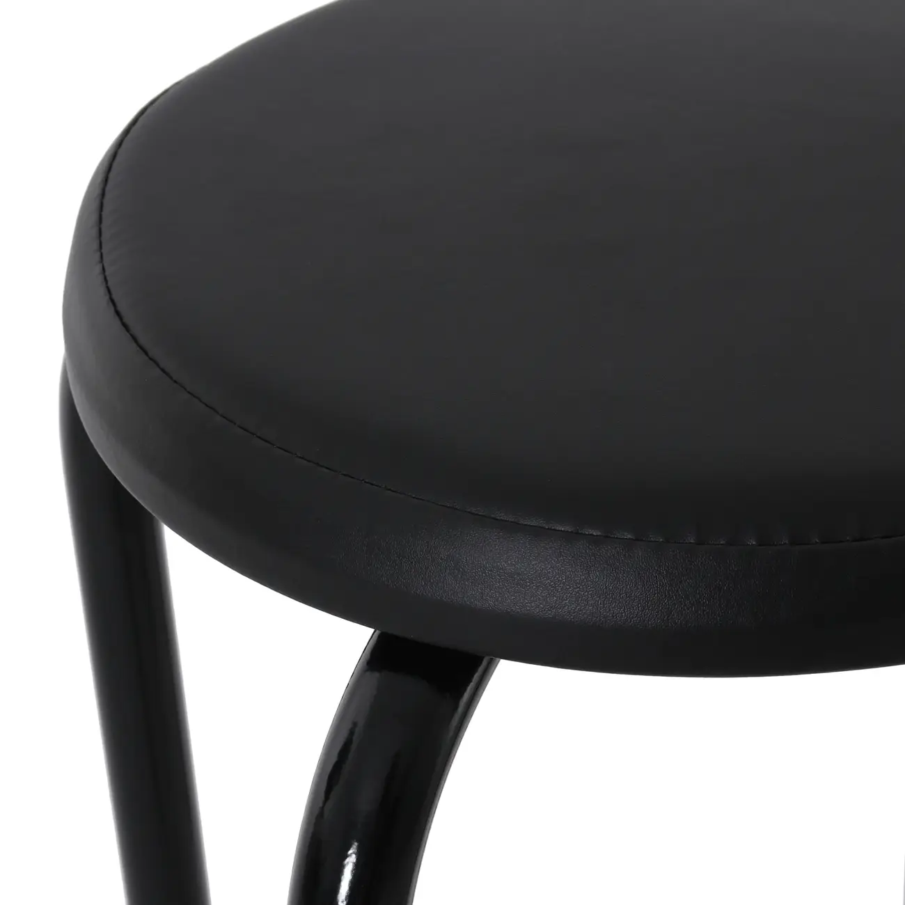 BANQUINHO EMPILHÁVEL TUBULAR - PRETO/PRETO - Foto 4