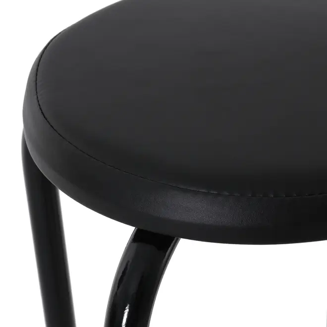 BANQUINHO EMPILHÁVEL TUBULAR - PRETO/PRETO - Foto 4